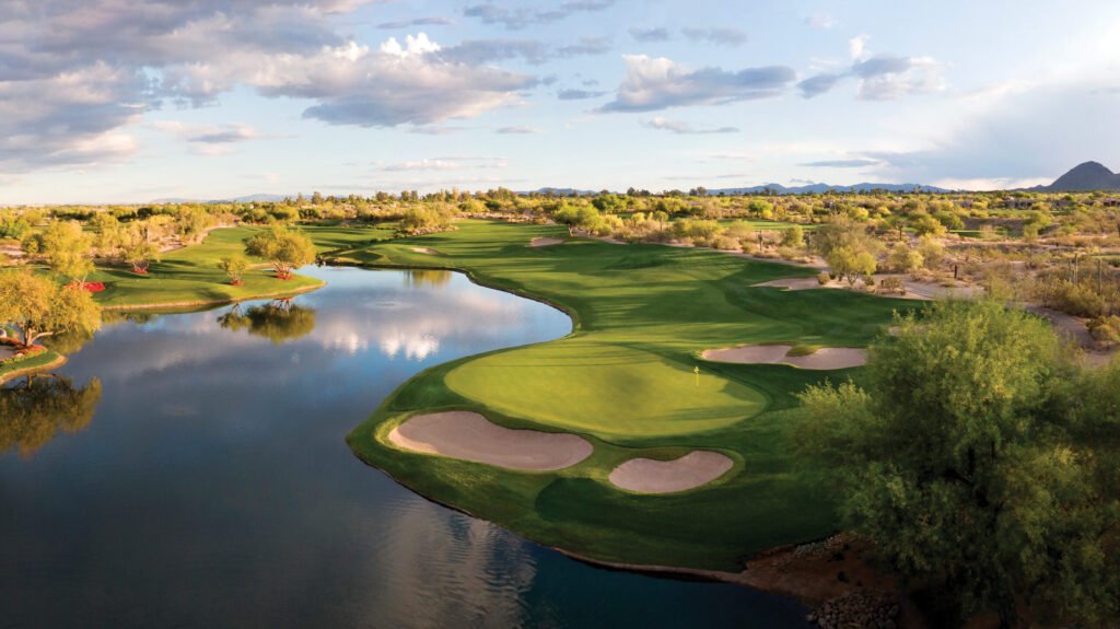 Grayhawk Golf Club Raptor Course eighteenth hole and lake - Scottsdale, Arizona