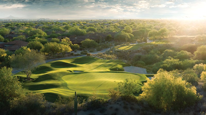 Grayhawk Golf Club Talon Course eleventh hole aerial view - Scottsdale, Arizona