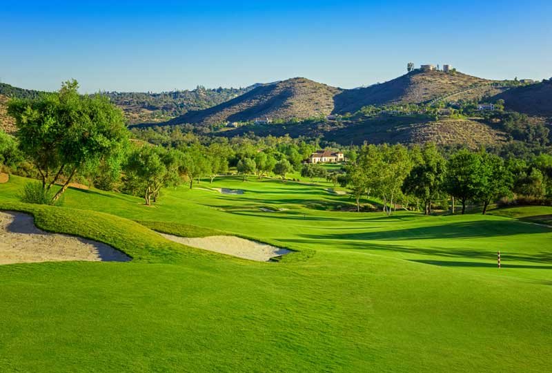 Maderas Golf Club fairway through the Poway hills - Poway, California