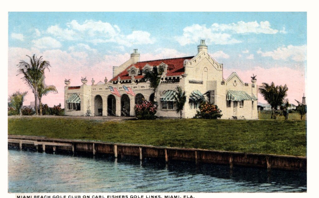Historic Miami Beach Golf Club clubhouse beside the water - Miami Beach, Florida
