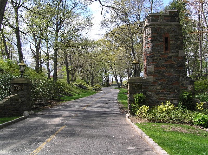 Winged Foot Golf Club stone main entrance - Mamaroneck, New York