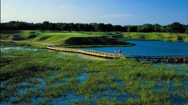 BlackHorse Golf Club bridge and water hazard - Cypress, Texas