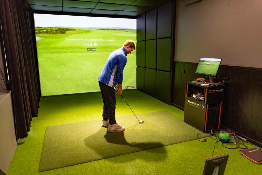 Indoor TrackMan simulator at Massey Park Golf Club