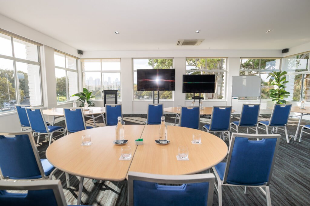 Modern function room inside the Moore Park Golf clubhouse
