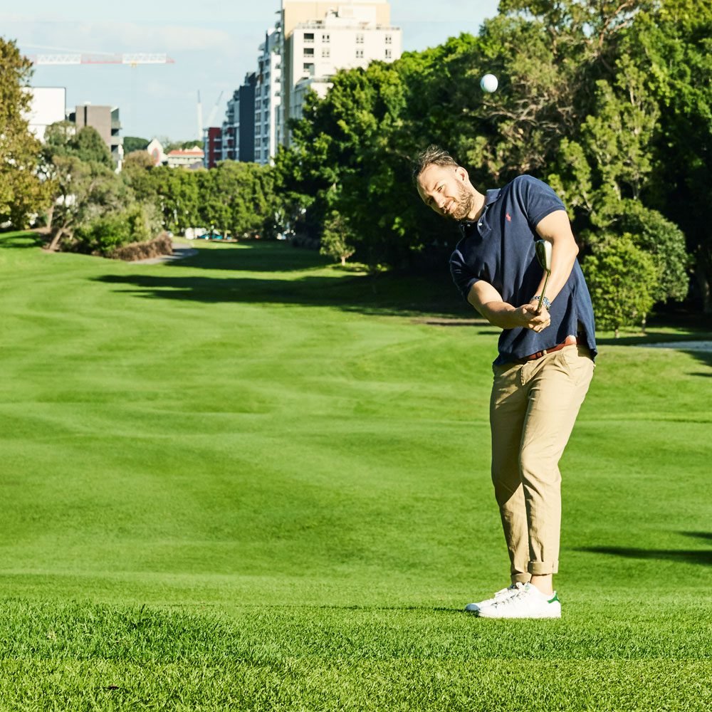 Golfer playing the public course at Moore Park Golf