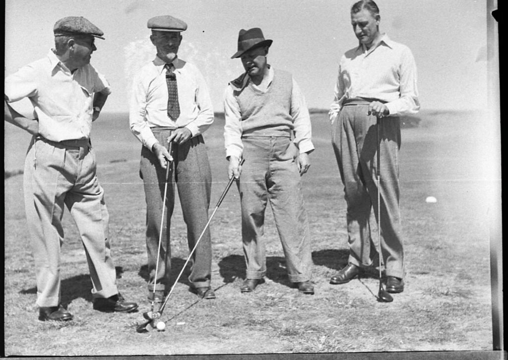 Historic golfers at New South Wales Golf Club in La Perouse