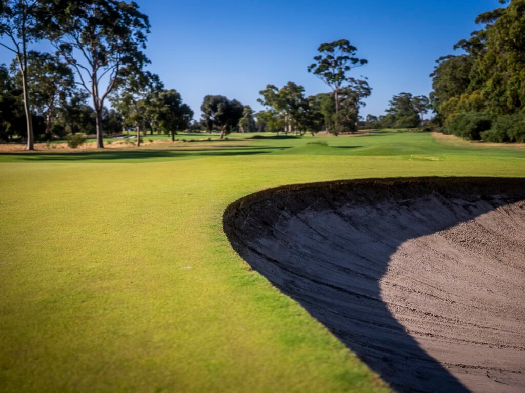 Commonwealth Golf Club Sandbelt bunker beside the fairway — Oakleigh South, Victoria